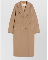 Max Mara - Long Jacket Notched Lapels Side Pockets - Lyst