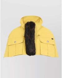 Prada - Hooded Cropped Cape Jacket - Lyst