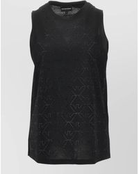 Emporio Armani - Cotton Tank Round Neck Geometric Pattern - Lyst