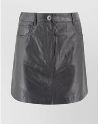 Weekend by Maxmara - Leather A-Line Skirt With Patch And Side Pockets - Lyst