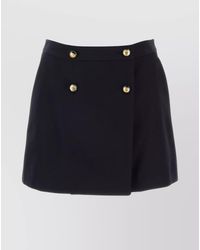 McQueen - Wool Twill High-Rise Wrap Mini Skirt - Lyst