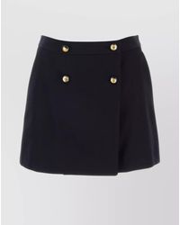 McQueen - Wool Twill High-Rise Wrap Mini Skirt - Lyst