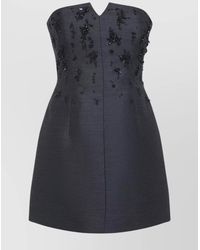 Alberta Ferretti - Virgin Wool Silk Strapless Mini Dress - Lyst