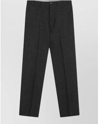 Prada - Virgin Wool Straight-Leg Trousers - Lyst