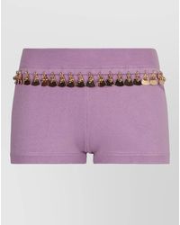 Rabanne - Knit Shorts Stretch Fit Embellished Sequins - Lyst