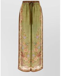 Zimmermann - Silk Indra Wide Leg Pant Floral Embroidery - Lyst