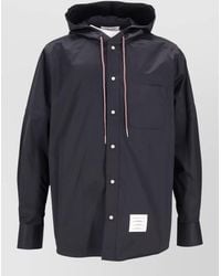 Thom Browne - Hooded Straight Fit Long Sleeve Shirt - Lyst