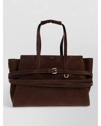 Moschino - Leather Tote Bag Double Handle Strap - Lyst