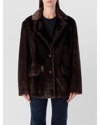 Stand Studio - Eco Mink Blazer Coat Oversized Shoulders - Lyst