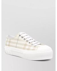 Burberry - Lace Up Sneakers Platform Sole Check Pattern - Lyst