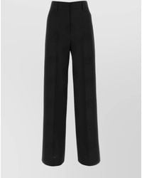 Burberry - Wool Blend Wide-Leg Trousers - Lyst