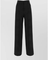 Burberry - Wool Blend Wide-Leg Trousers - Lyst