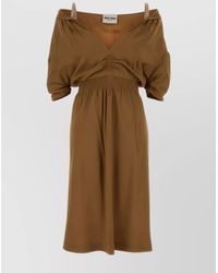 Miu Miu - Crepe Midi Dress - Lyst