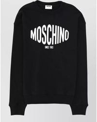 Moschino - Logo Crew Neck Sweatshirt Ribbed Trim - Lyst