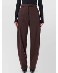 Thelatest - Polyester Wool Blend High-Rise Barrel-Leg Tailored Trousers - Lyst