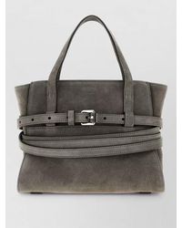 Moschino - Suede Tie Me Handbag Top Handles - Lyst