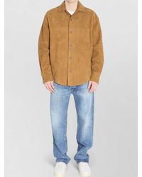 Ami Paris - Suede Overshirt Buttoned Front Pockets - Lyst
