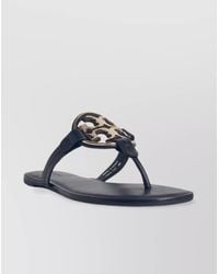 Tory Burch - Flat Sole Leather Sandals Pavé - Lyst
