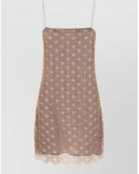 ROTATE BIRGER CHRISTENSEN - Dress Beaded Embellishments Scalloped Hem Sheer Overlay - Lyst