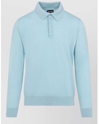 Giorgio Armani - Virgin Wool Ribbed Polo Sweater - Lyst