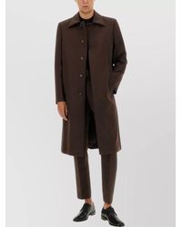 MM6 by Maison Margiela - Long Sleeve Coat With Notched Lapels And Pockets - Lyst