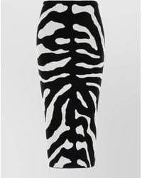 Moschino - Zebra Intarsia Fitted Skirt - Lyst