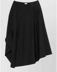 Comme des Garçons - Wool Asymmetric Draped Midi Skirt - Lyst