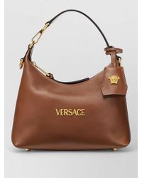 Versace - Tag Leather Hobo Bag - Lyst