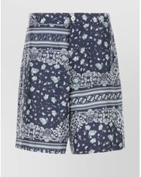 Fendi - Printed Silk Bermuda Shorts - Lyst