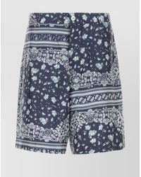 Fendi - Printed Silk Bermuda Shorts - Lyst
