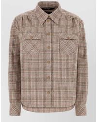 Moncler - Embroidery Flannel Shirt Jacket - Lyst