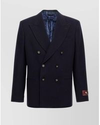 Etro - Cashmere Single Breasted Blazer - Lyst