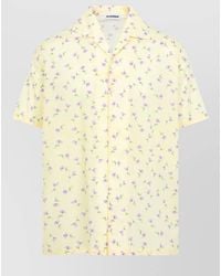 Jil Sander - Short Sleeve Shirt Floral Pattern Spread Collar - Lyst