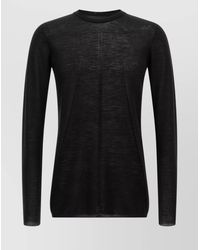 Rick Owens - Virgin Wool Ribbed Crew Neck Sweater - Lyst