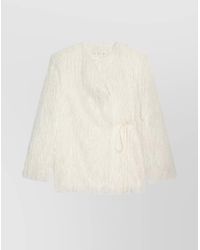 Dries Van Noten - Fringed Coat With Knotted Belt And Tie - Lyst
