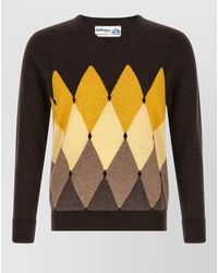 Ballantyne - Cashmere V-Neck Regular-Fit Diamond-Intarsia Jumper - Lyst