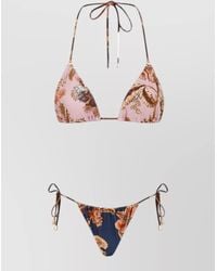 Zimmermann - Floral-Print Halterneck Triangle Bikini Set - Lyst