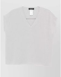 Fabiana Filippi - Cotton V-Neck Short-Sleeve Knitted Blouse - Lyst