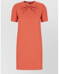Valentino Garavani - Dress Featuring Bow Detail And Short Sleeves - Lyst