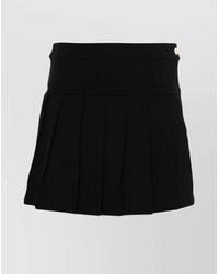 Palm Angels - High Waist Pleated Mini Skirt With Button Detailing - Lyst