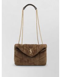 Saint Laurent - Chain Strap Quilted Suede Crossbody Bag - Lyst