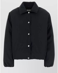 Jil Sander - Polyester Down Jacket Collared Cropped Elastic Cuffs - Lyst