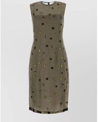 Prada - Silk Knee-Length Dress - Lyst
