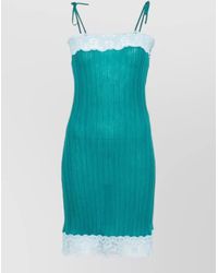 Chloé - Ribbed Knit Wool Sleeveless Mini Dress - Lyst