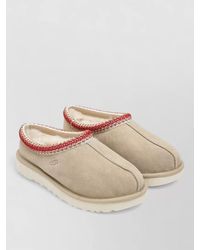 UGG - Suede Round Toe Slippers Rubber Sole Trim - Lyst
