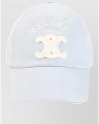 Celine - Vivielle Cotton Baseball Cap Distressed Visor - Lyst