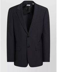 Burberry - Wool Blend Single Breasted Coat - Lyst