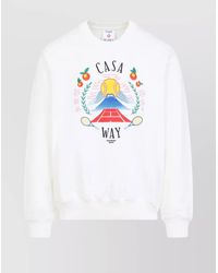 CASABLANCA - Organic Cotton Ribbed Long-Sleeve Sweatshirt - Lyst