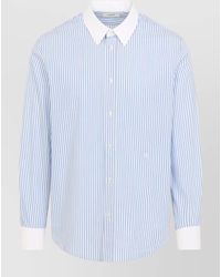 Celine - Shirt Button Down Collar Striped Pattern - Lyst