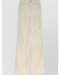 Mother - Cotton Mid-Rise Corduroy Flared Wide-Leg Trousers - Lyst
